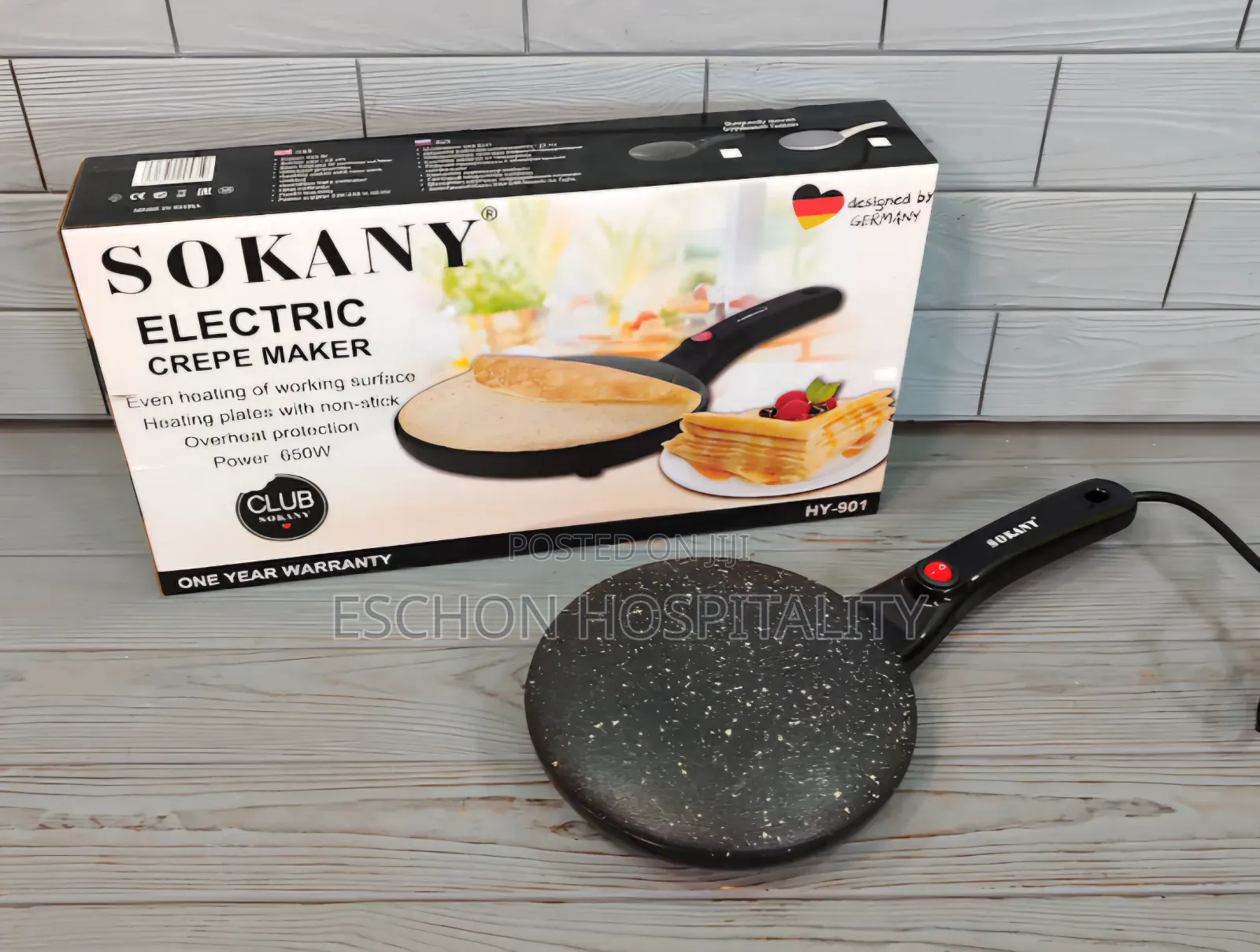 Sokany Electric Crepe Maker (Model HY-901) 650W Power