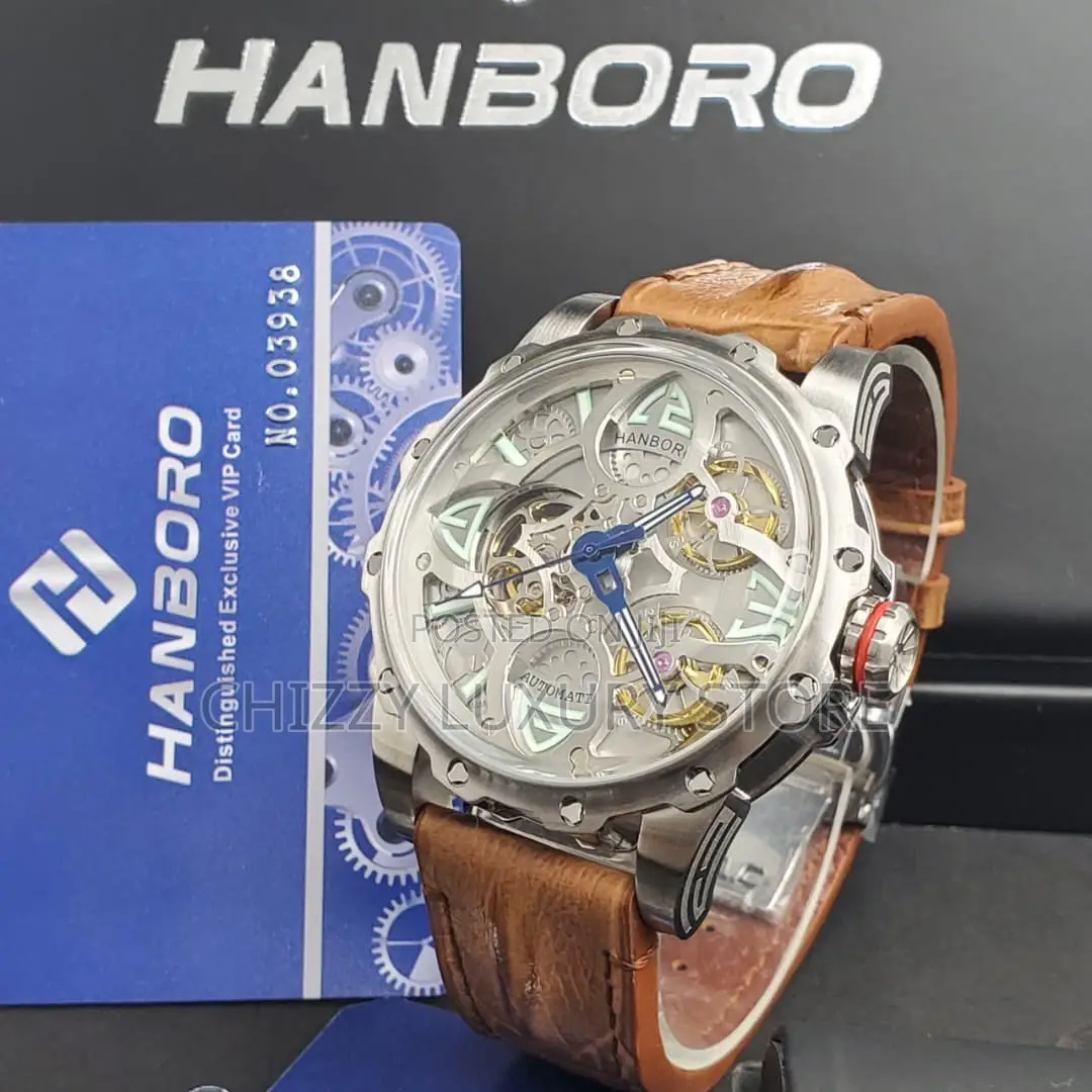 Hanboro Authentic Quality Luxury Men Automatic Engine Wristwatch