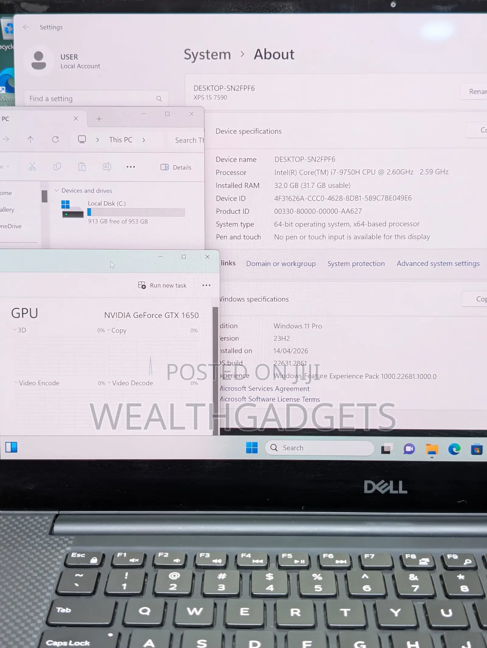 Laptop Dell XPS 15 7590 32GB Intel Core i7 SSD 1T