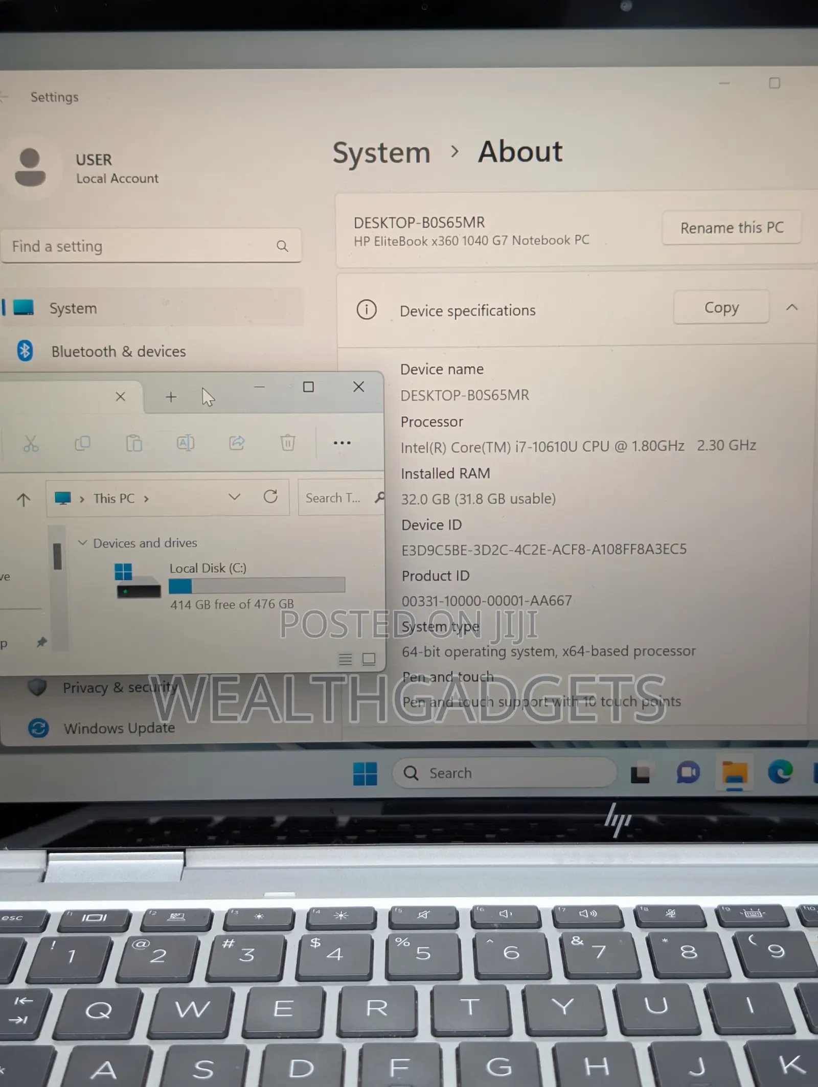 Laptop HP EliteBook x360 1040 G7 32GB Intel Core i7 SSD 512GB
