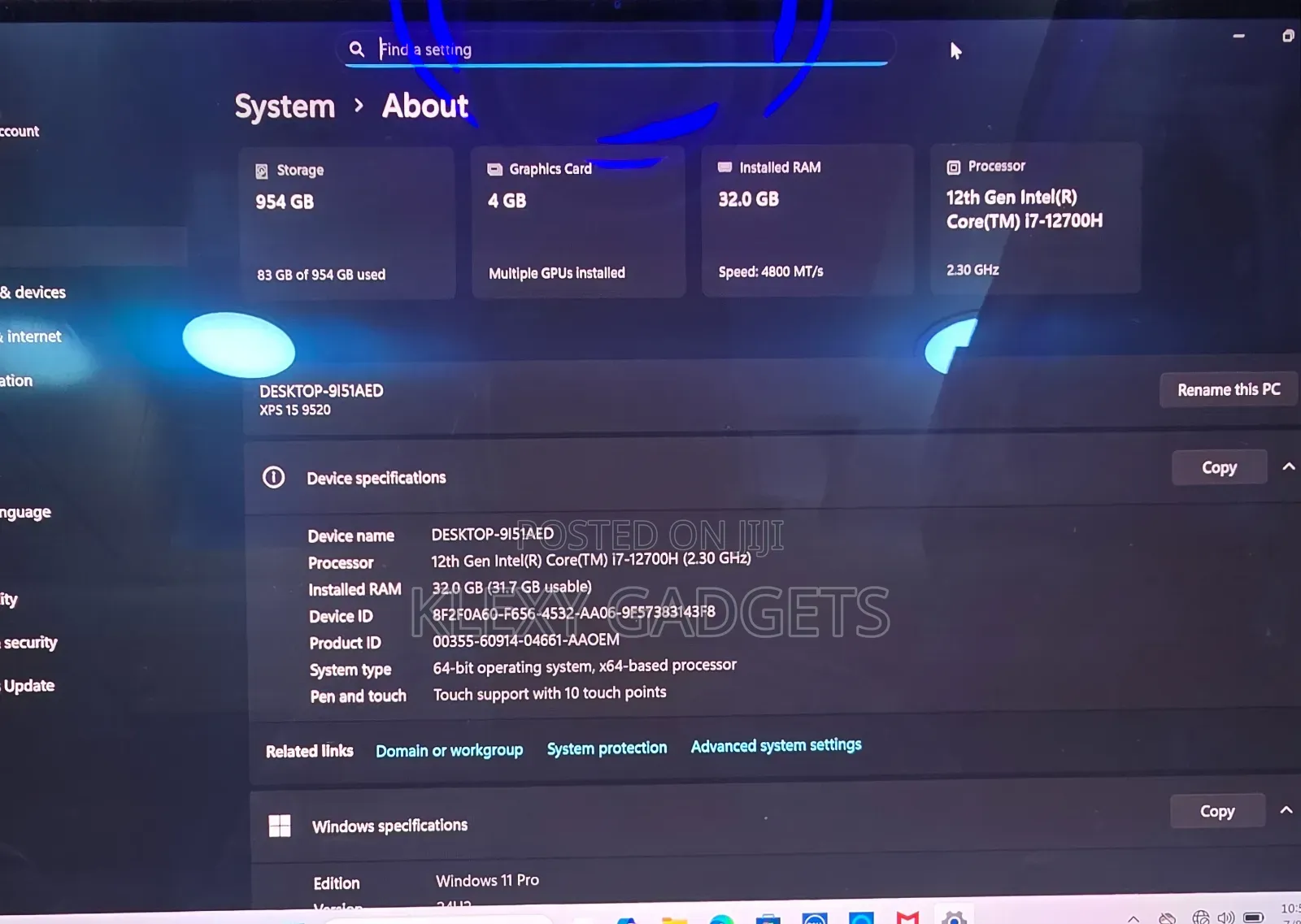 Laptop Dell XPS 15 9520 32GB Intel SSD 1T