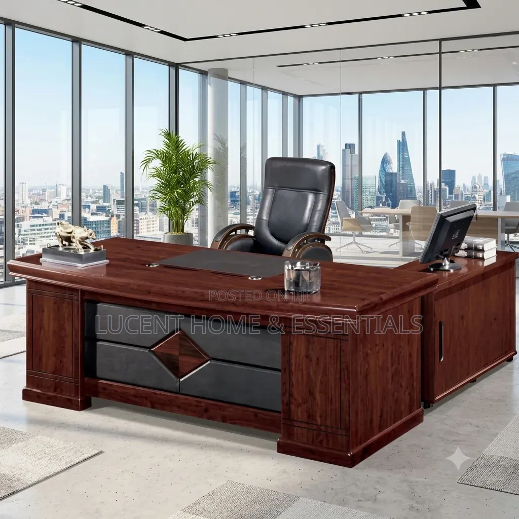Premium 1.6 Meter Executive Office Table High-Back Leather Chair Set