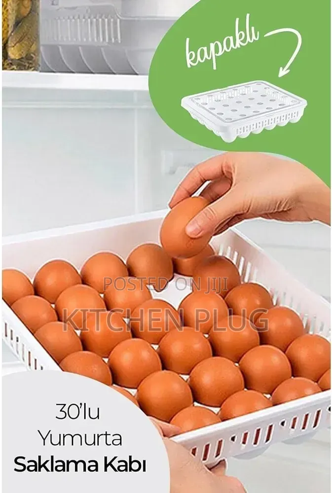 30-Piece Egg Storage Container With Lid, Acrylic Plastic