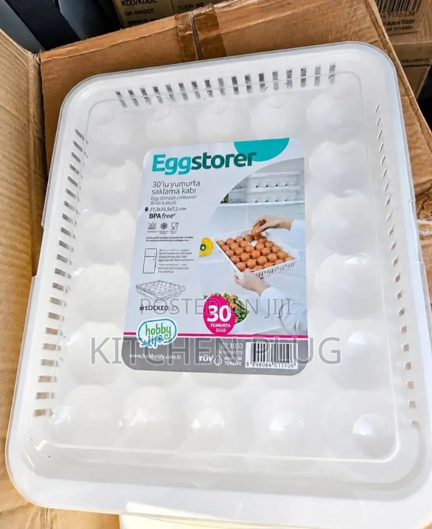 30-Piece Egg Storage Container With Lid, Acrylic Plastic