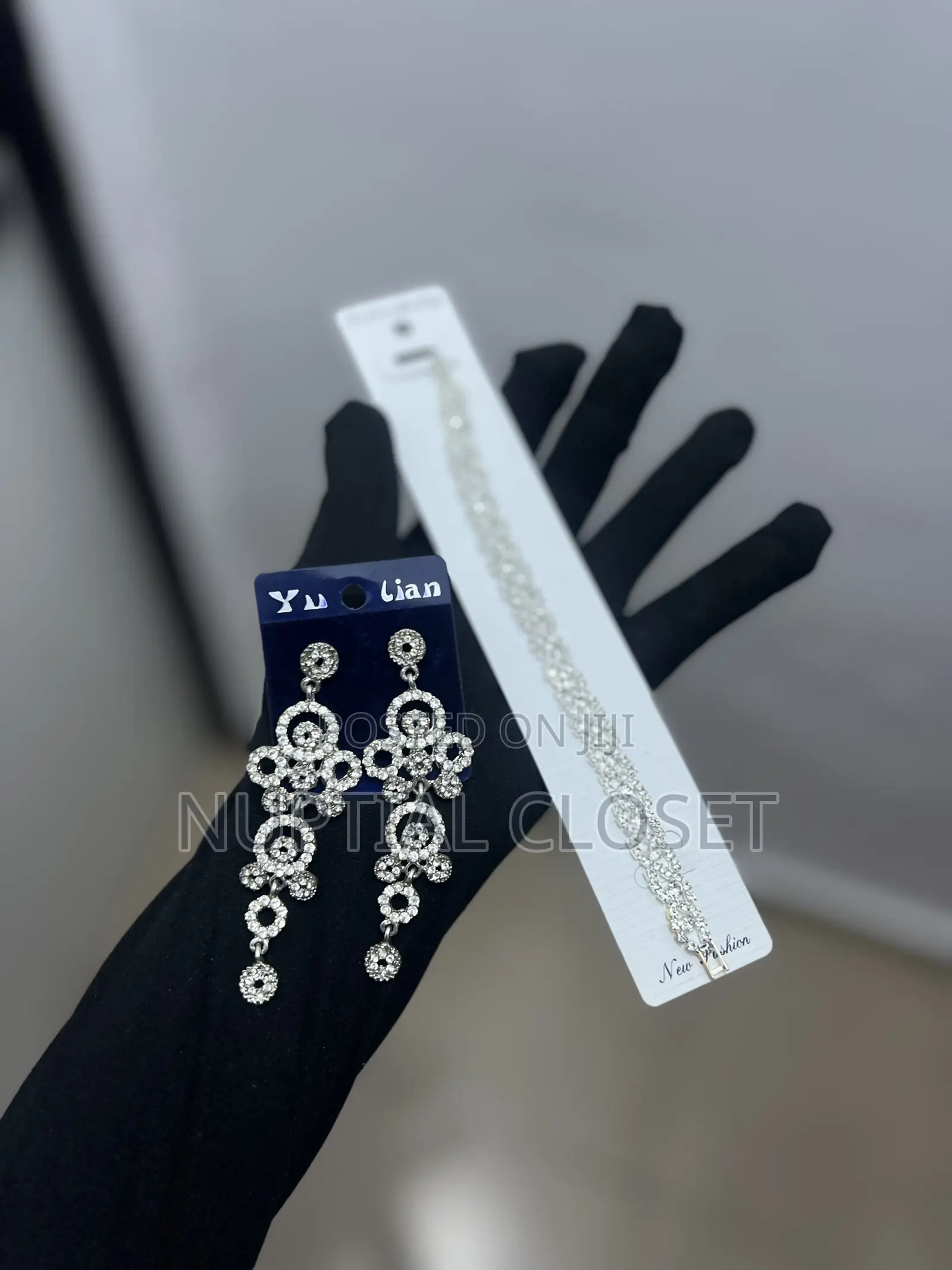 Bridal Earrings and Bracelet Combo