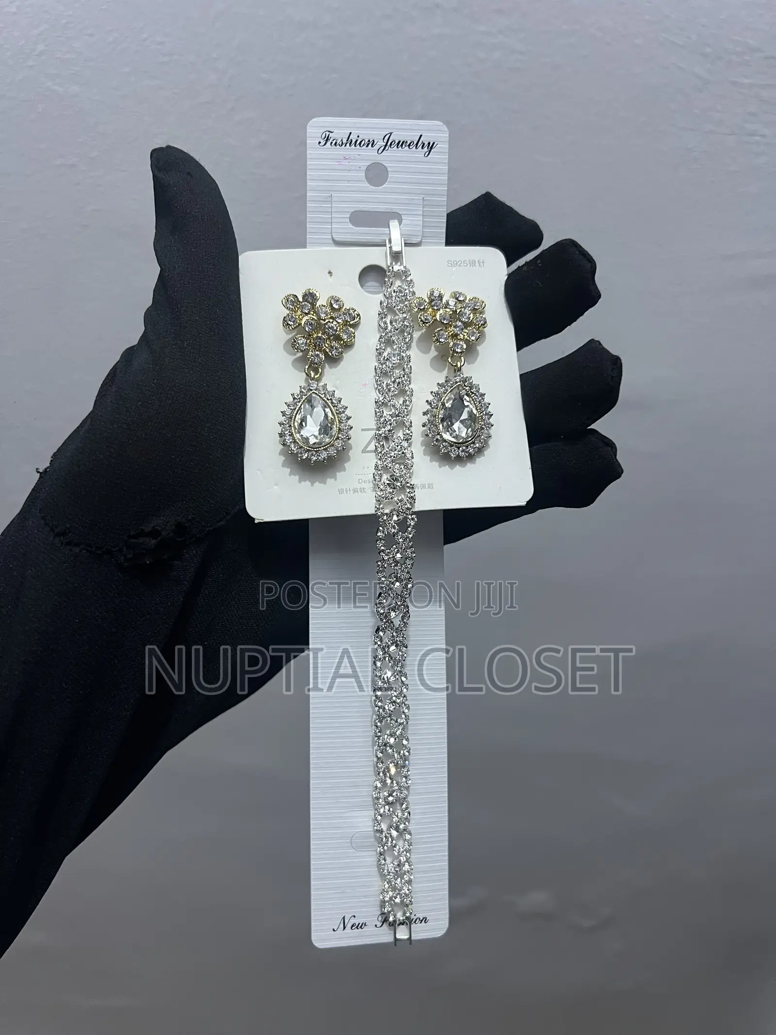 Bridal Earrings and Bracelet Combo