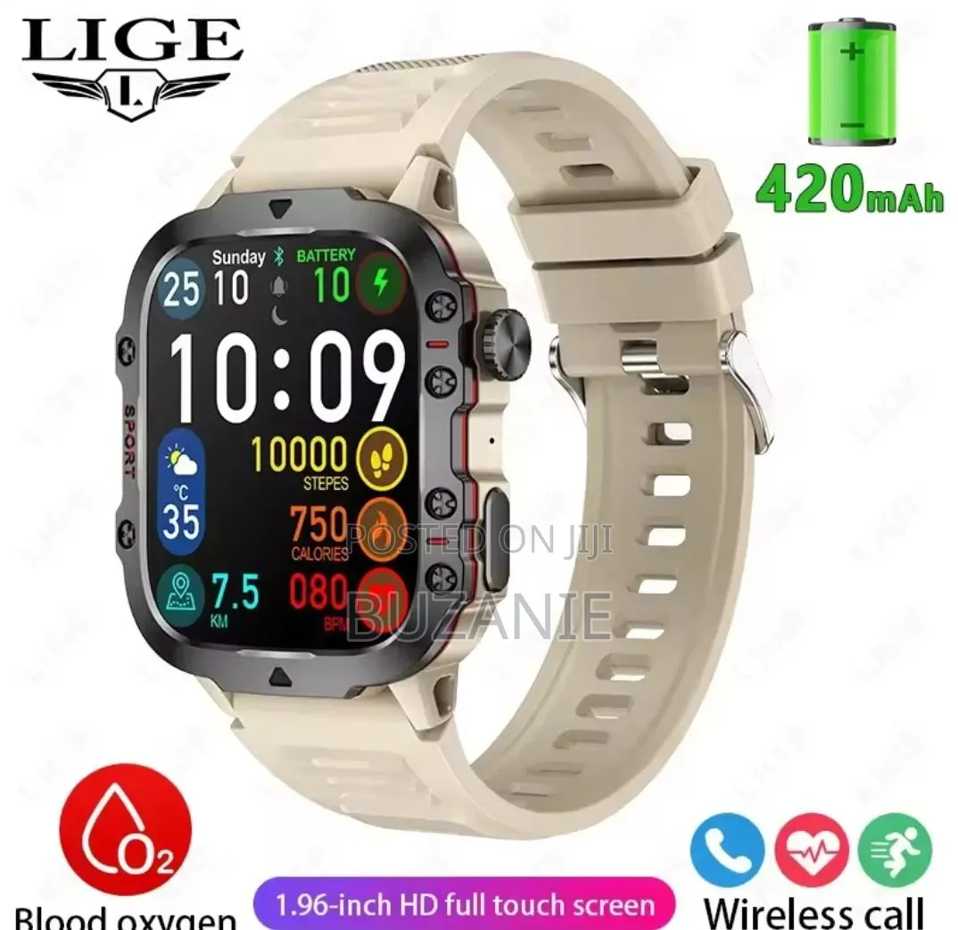 Rugged Military Tactical Smartwatch Long Battery for Android Ios