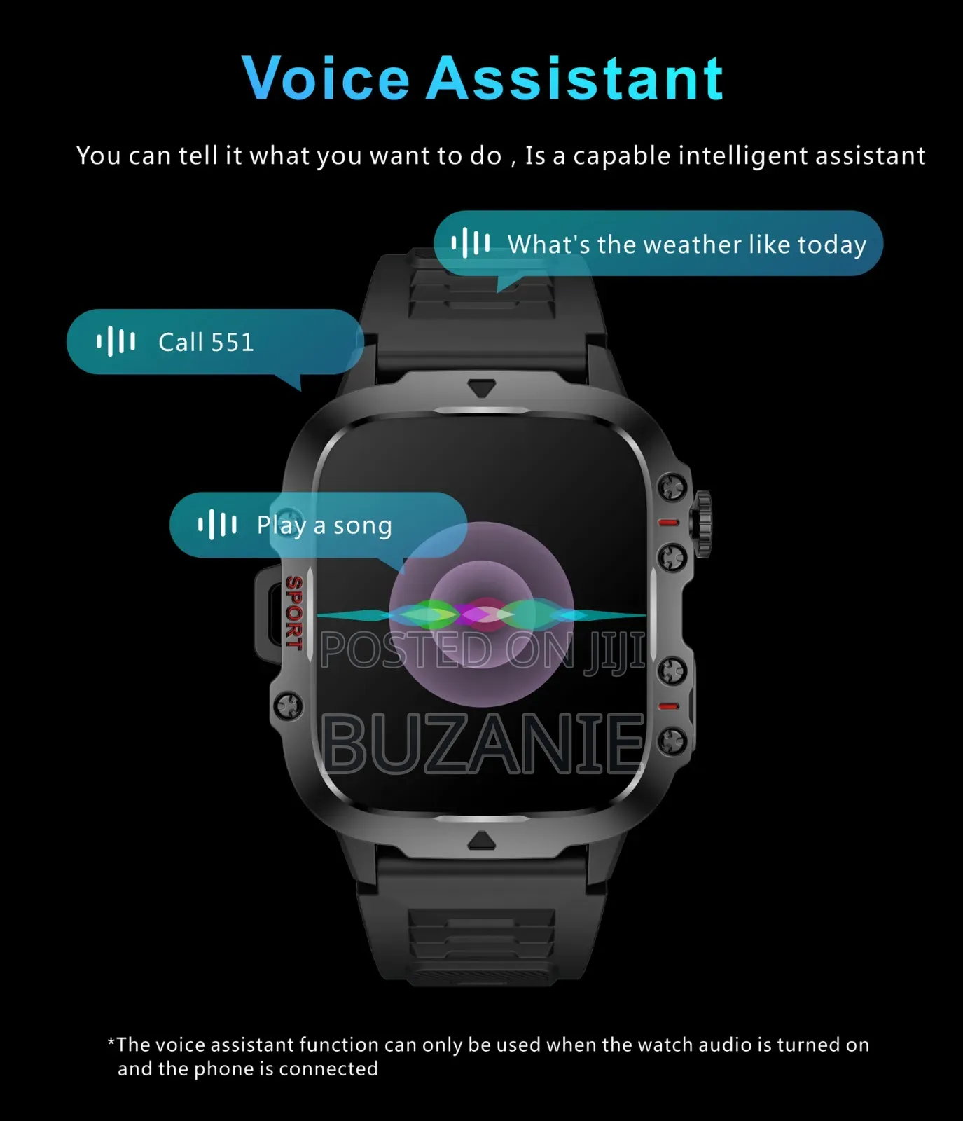 Rugged Military Tactical Smartwatch Long Battery for Android Ios