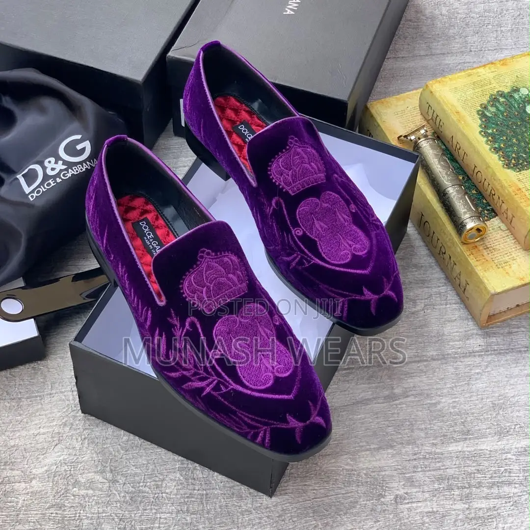 Dolce Gabanna Velvet Shoes Available in Black and Purple