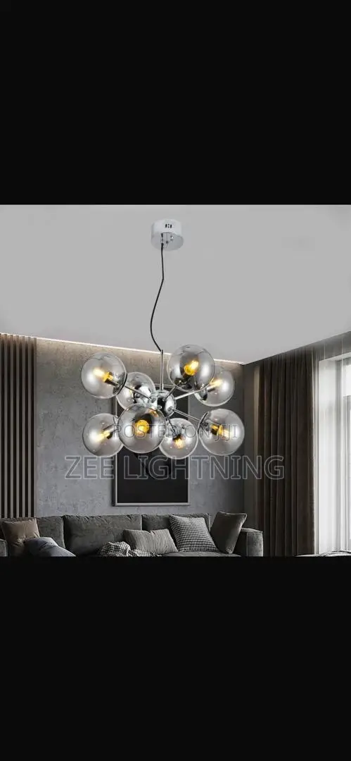 By 8 Glass Minimalist Luxury Chandelier