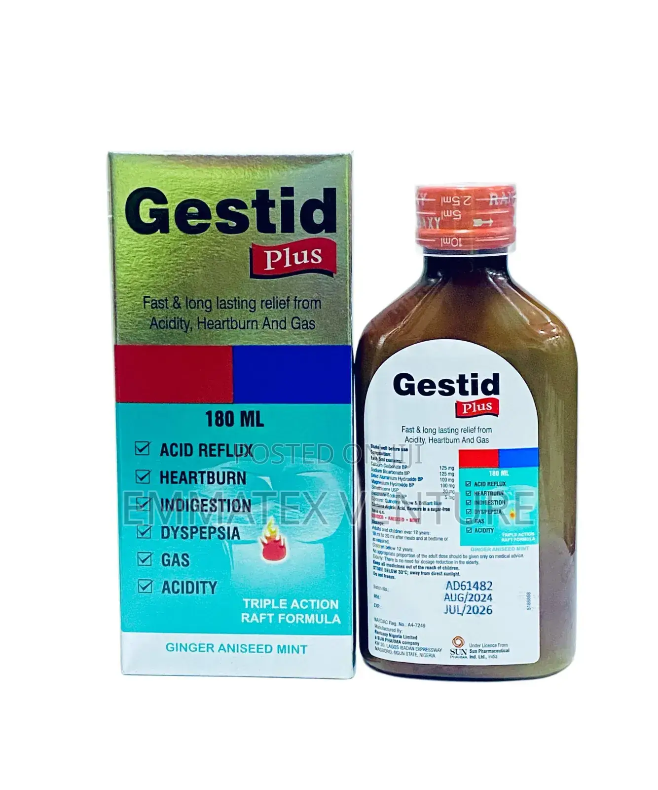 Gestid Plus Suspension Triple Action X180ml