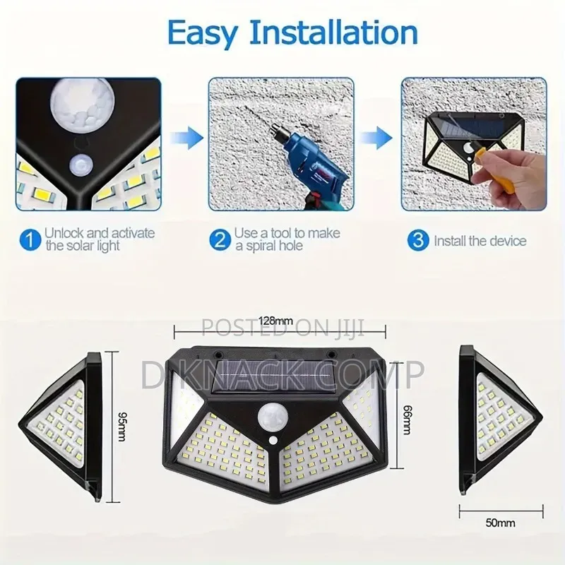 100 Leds Solar Outdoor Lights With Motion Sensor