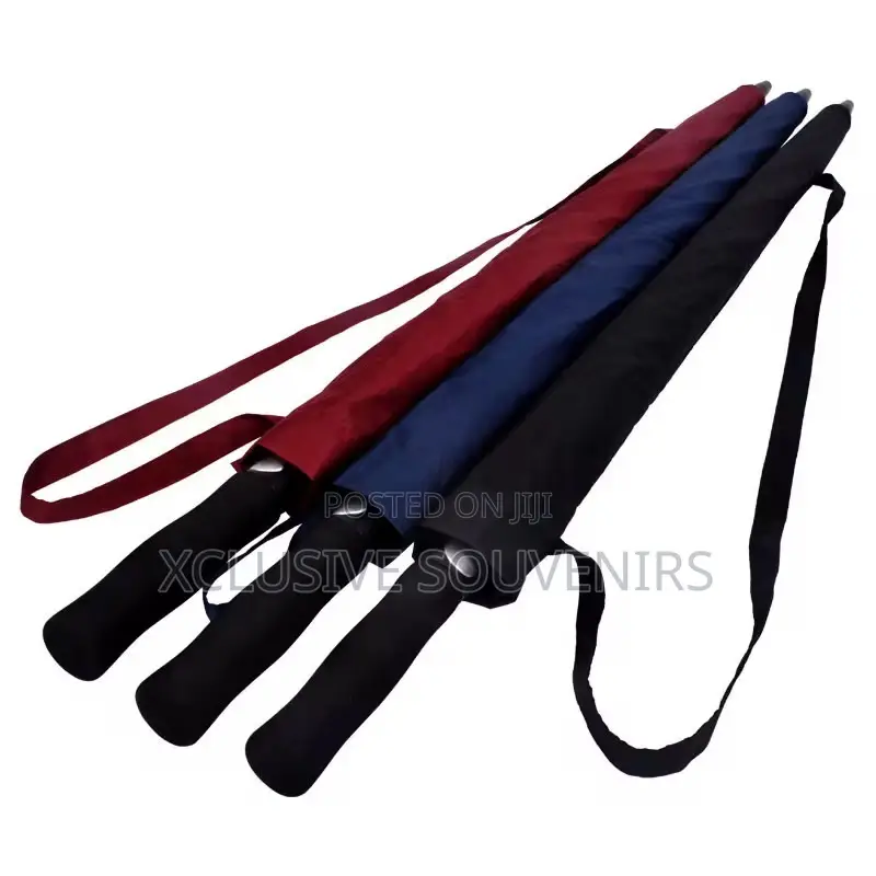 Custom Logo Windproof Straight Handle Heavy Duty Umbrella (MOQ 50Pcs)