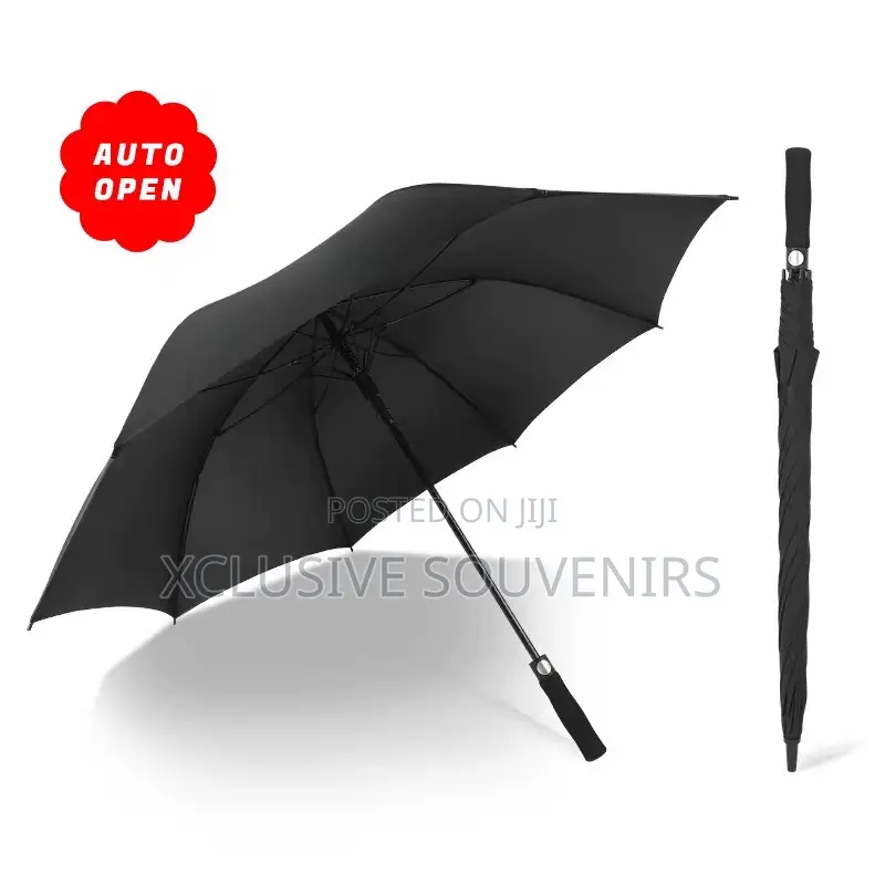 Custom Logo Windproof Straight Handle Heavy Duty Umbrella (MOQ 50Pcs)