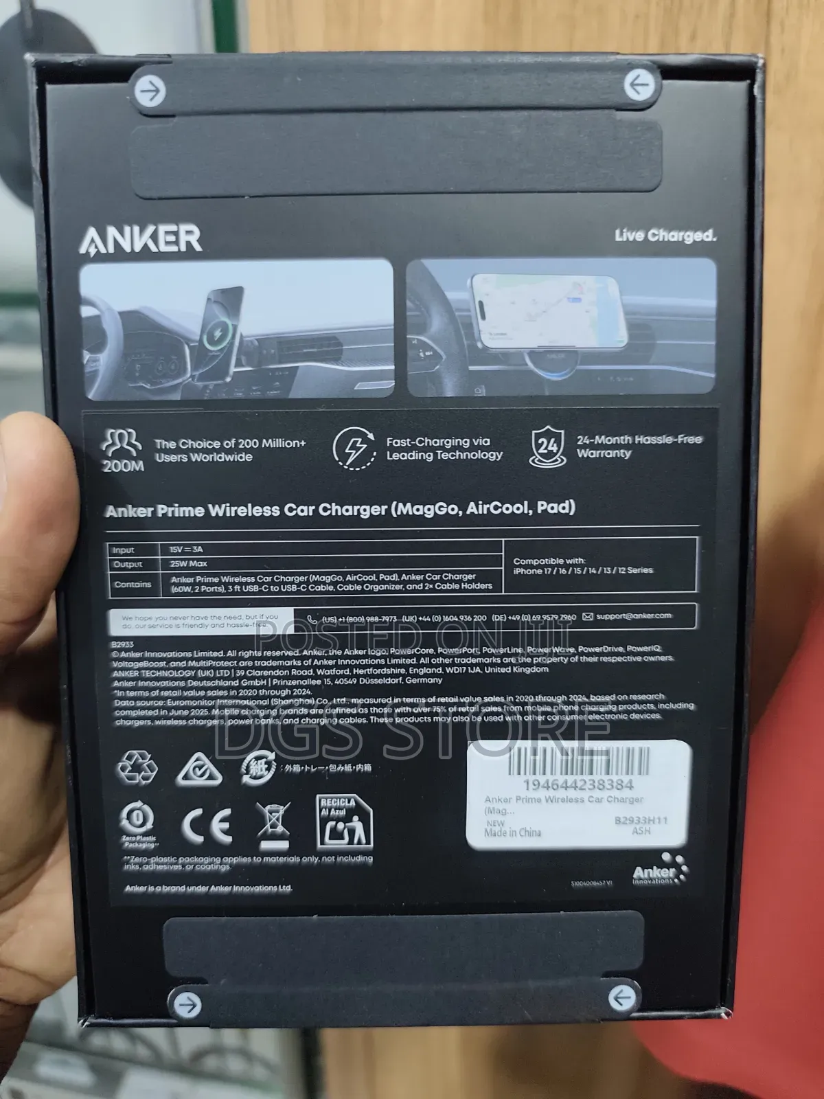 Anker Prime Wireless Car Charger Maggo, Air Cool,Pad