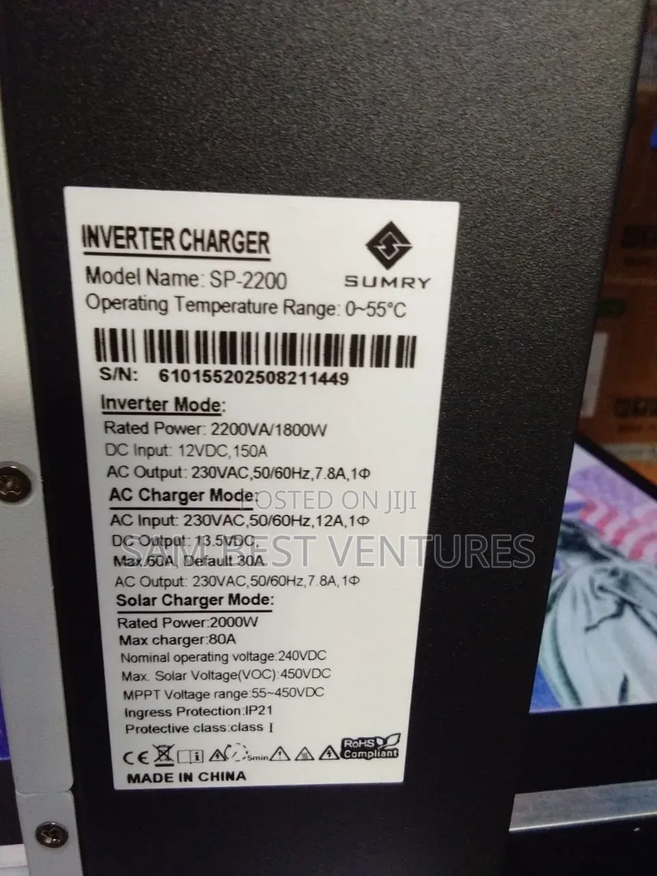 2.2kva 12v Sumry Solar Hybrid Inverter
