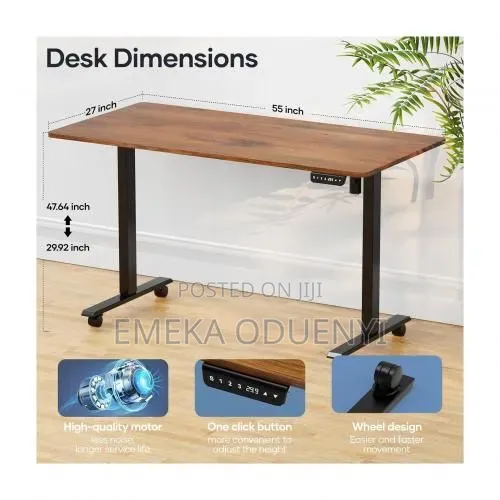 New Modern Electric Adjustable Standing Desk( Brown Top