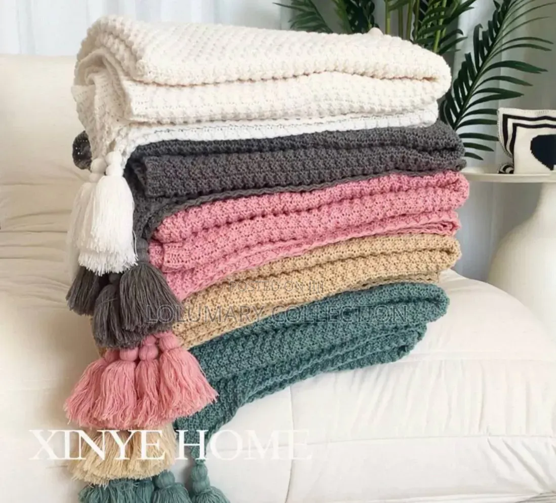 Knot Throw Blanket 130x170cm Soft Cozy Knitted Sofa Bed Blanket