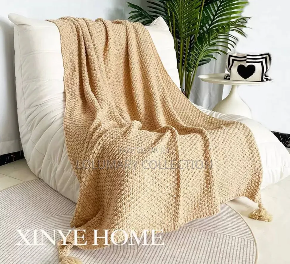 Knot Throw Blanket 130x170cm Soft Cozy Knitted Sofa Bed Blanket
