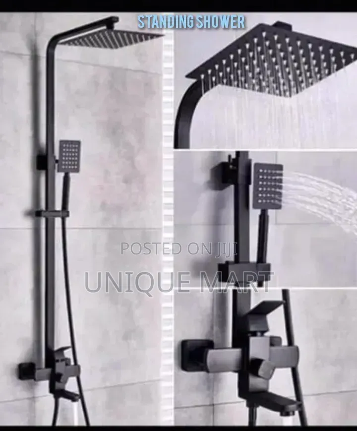 Quality Black Matt Square Standing Shower