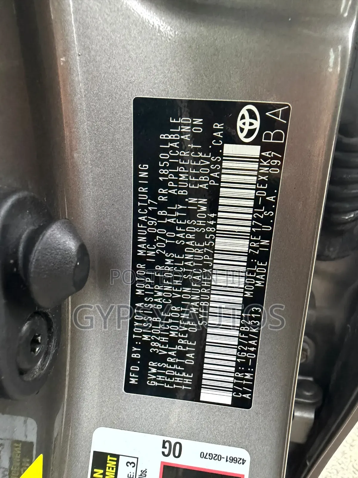 Toyota Corolla LE (1.8L 4cyl 2A) 2018 Gray