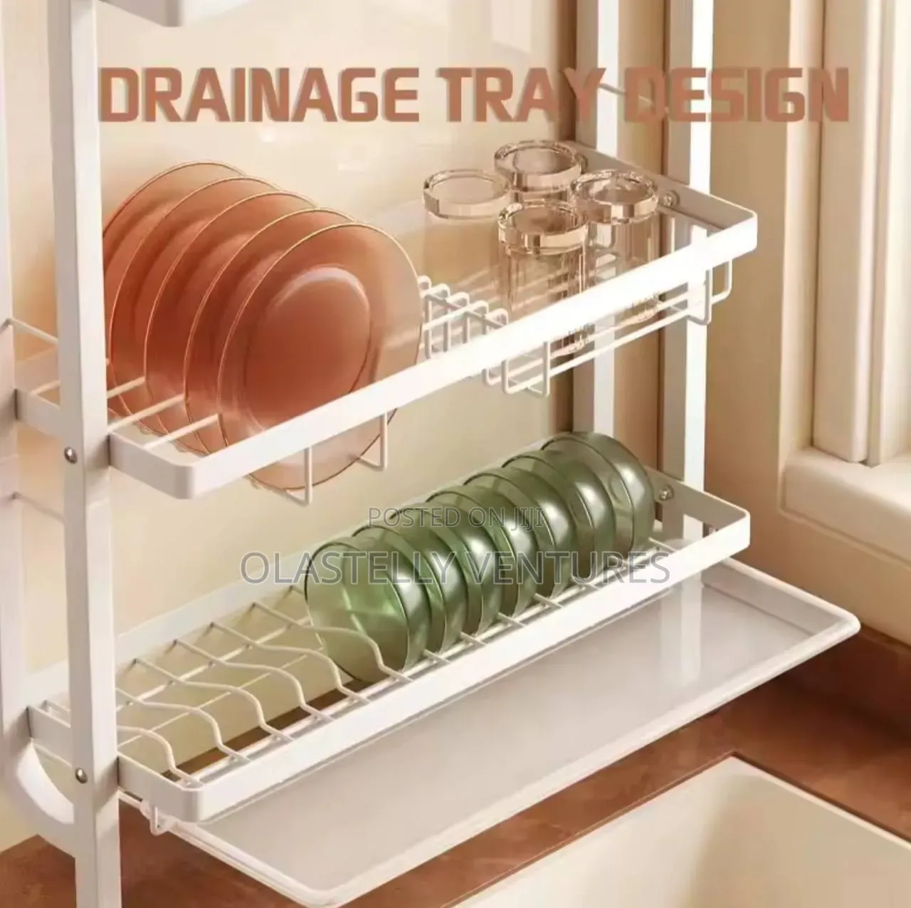Wall Mounted Dish Drying Rack With Drain Tray T