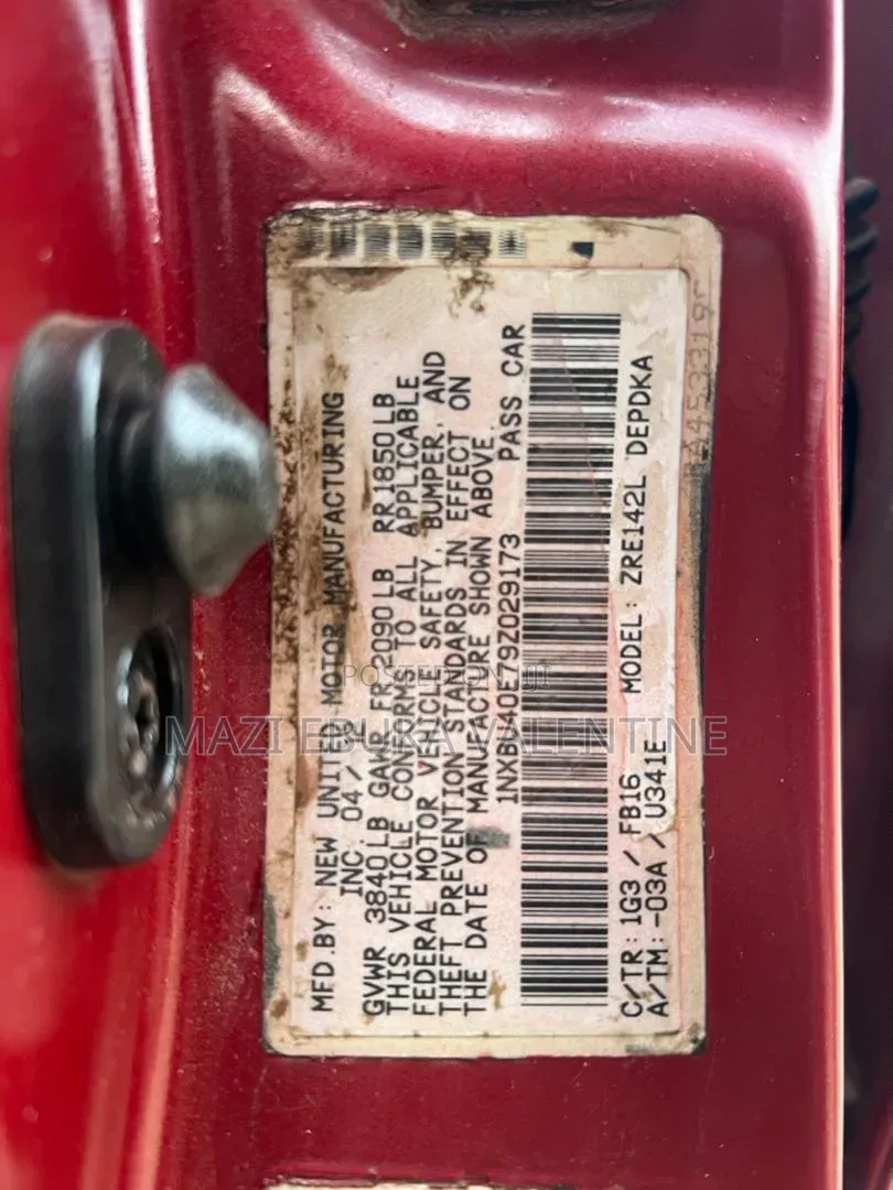 Toyota Corolla 2012 Red
