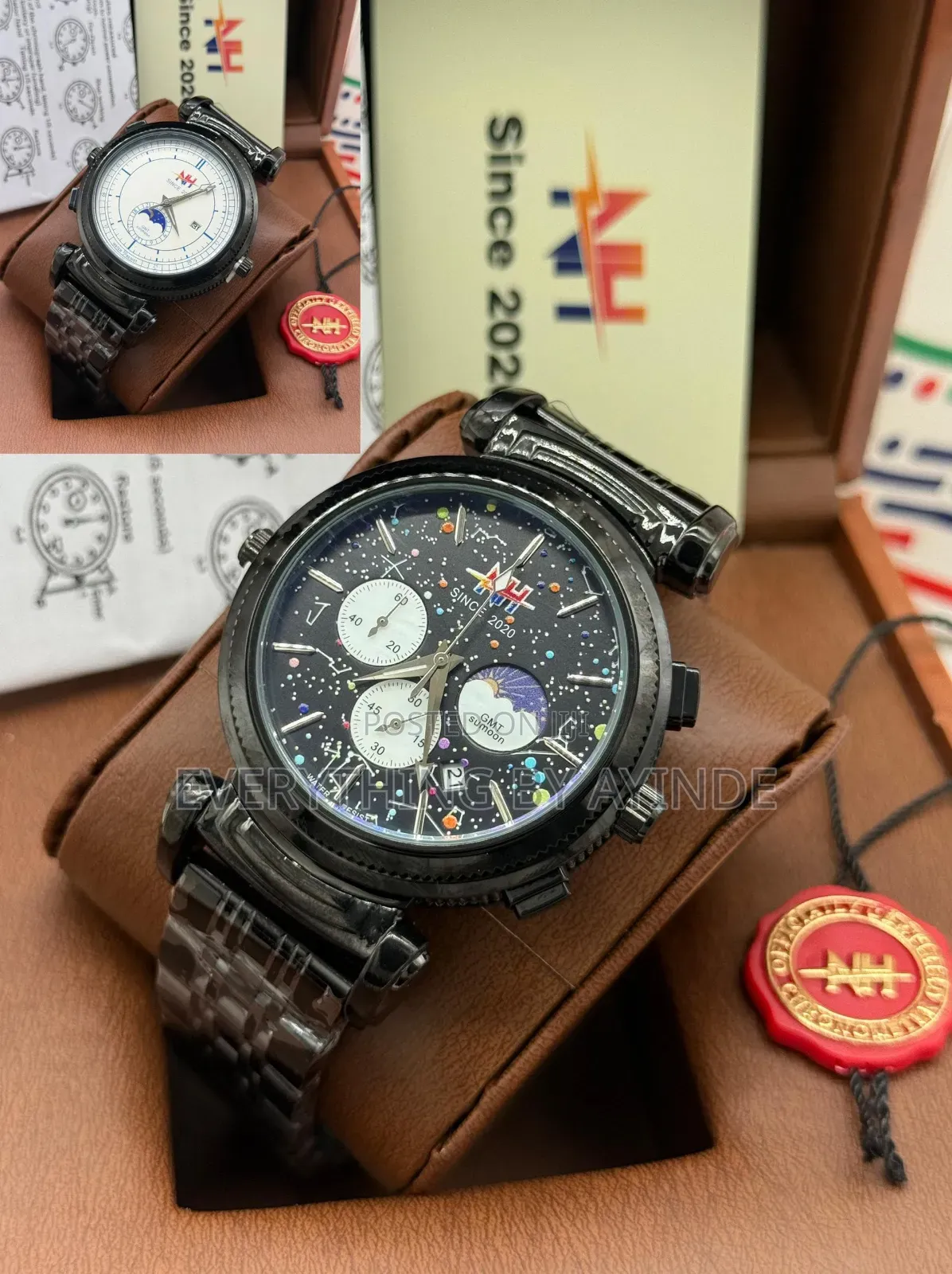 Mettle Wrist Watch Analog and Digital Black With Black Face
