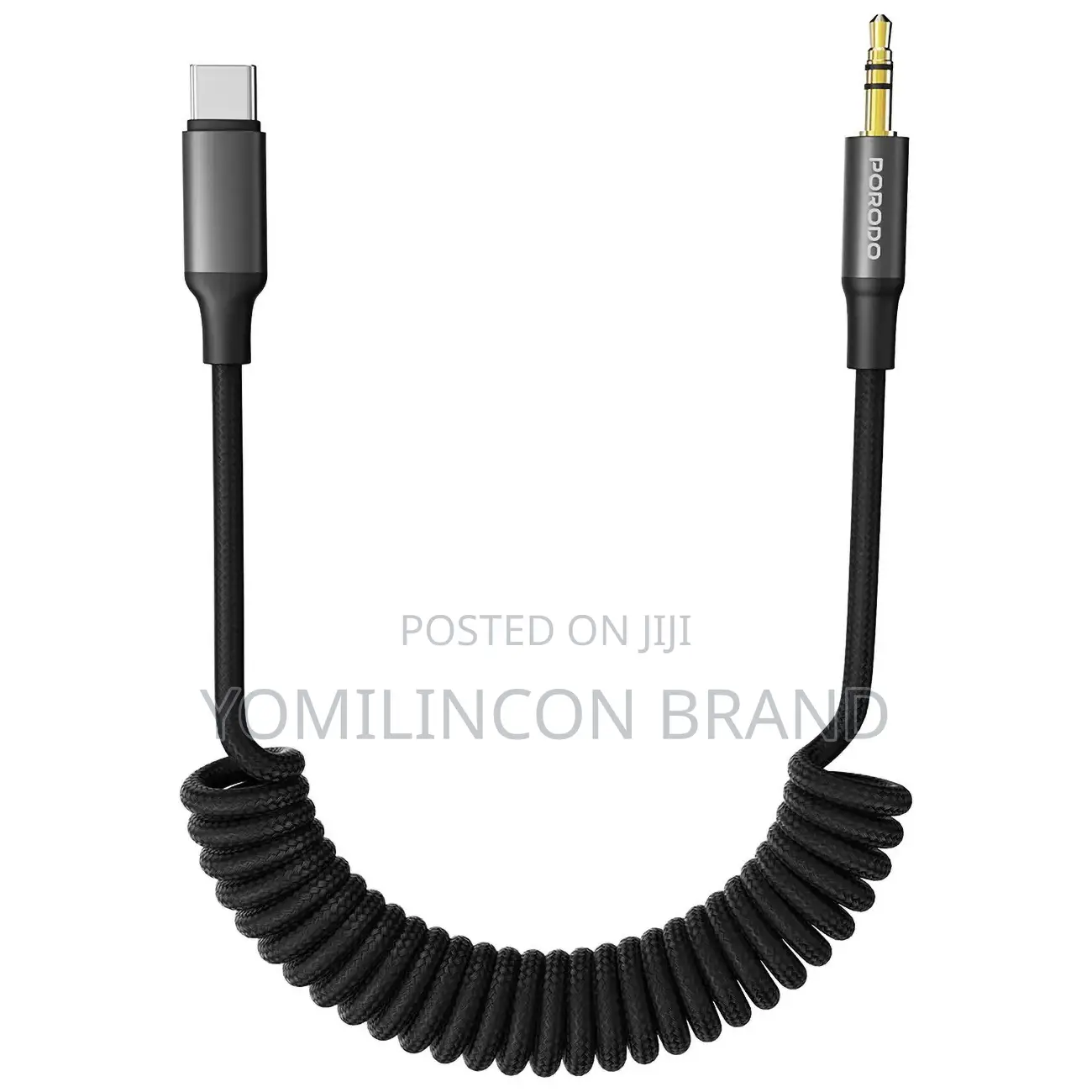 Porodo Usb-C to 3.5mm Coiled Aux Cable*