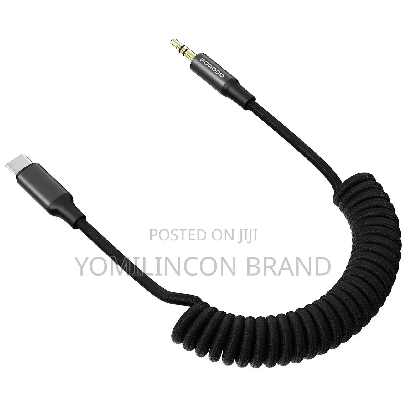 Porodo Usb-C to 3.5mm Coiled Aux Cable*