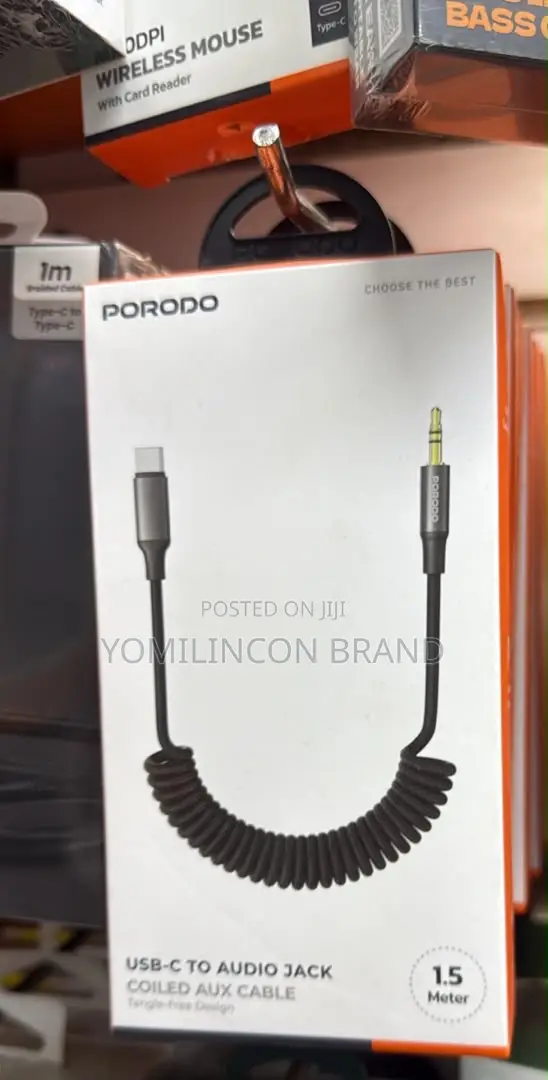 Porodo Usb-C to 3.5mm Coiled Aux Cable*