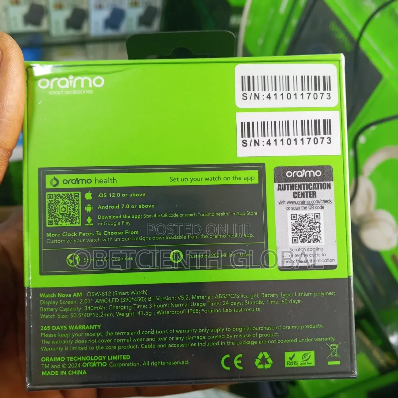Oraimo Smart Watch Nova Am - Osw-812