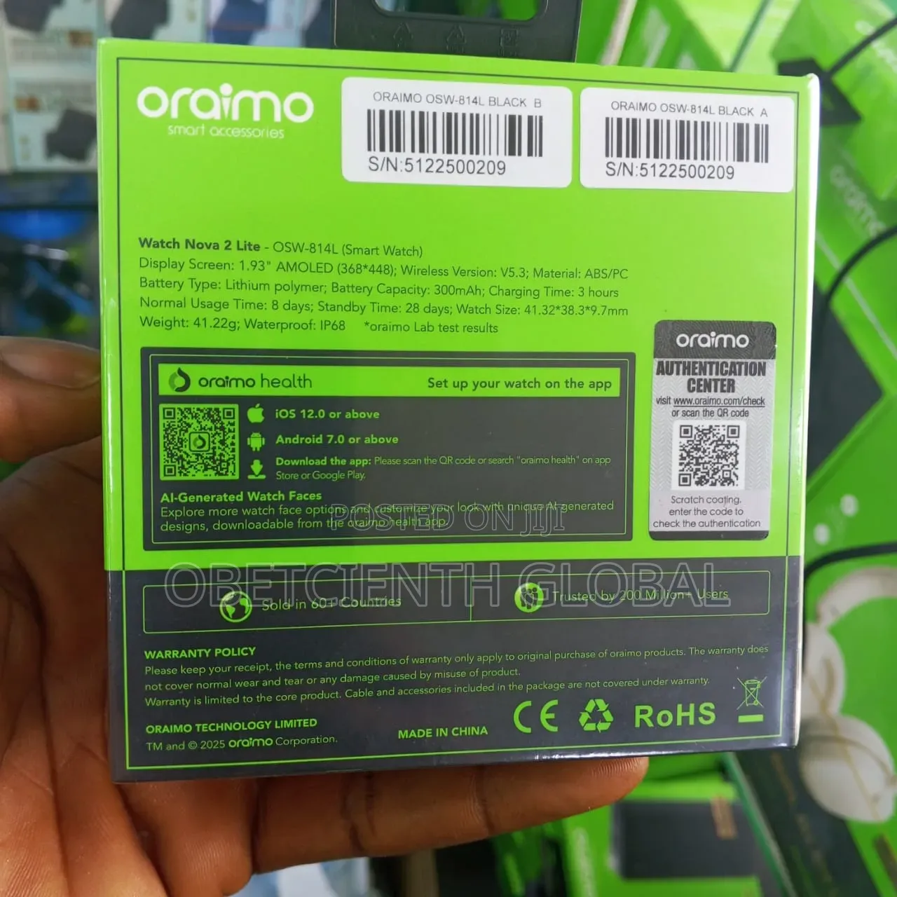 Oraimo Smart Watch Nova 2 Lite - Osw-814l