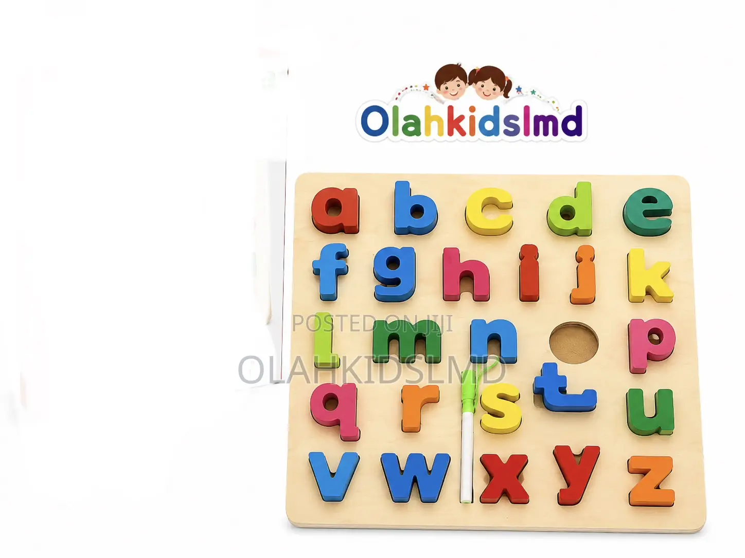 Wooden Chunky Alphabet Puzzle – Lowercase Letters a-Z, Ages 2+