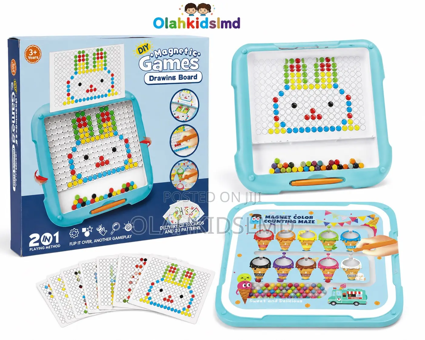 Diy Magnetic Drawing Board – 2-in-1 Bead Art Counting Maze, Ages 3+