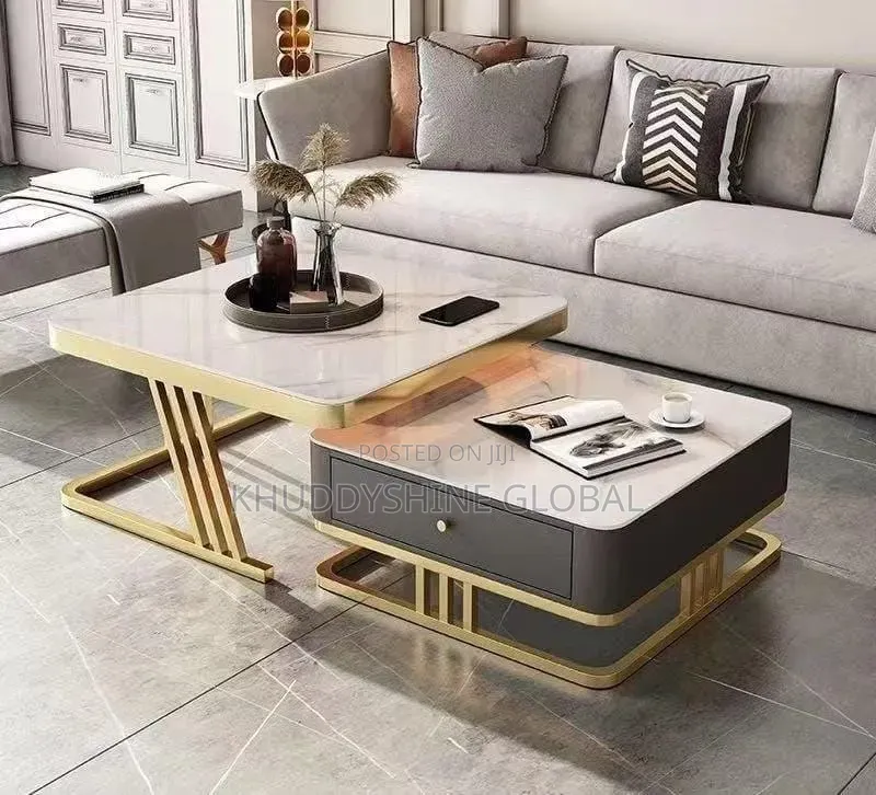 Real Marble Center Table With Drawer