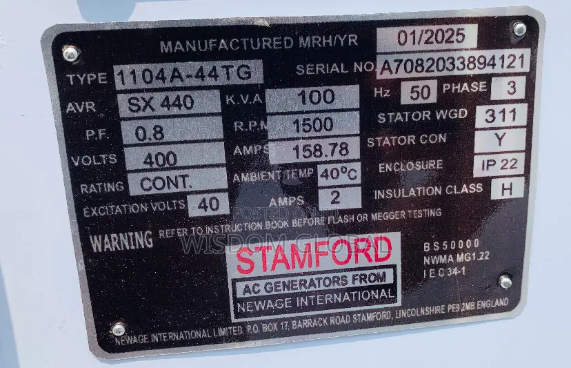 Original 100kva Brand New Perkins Soundproof