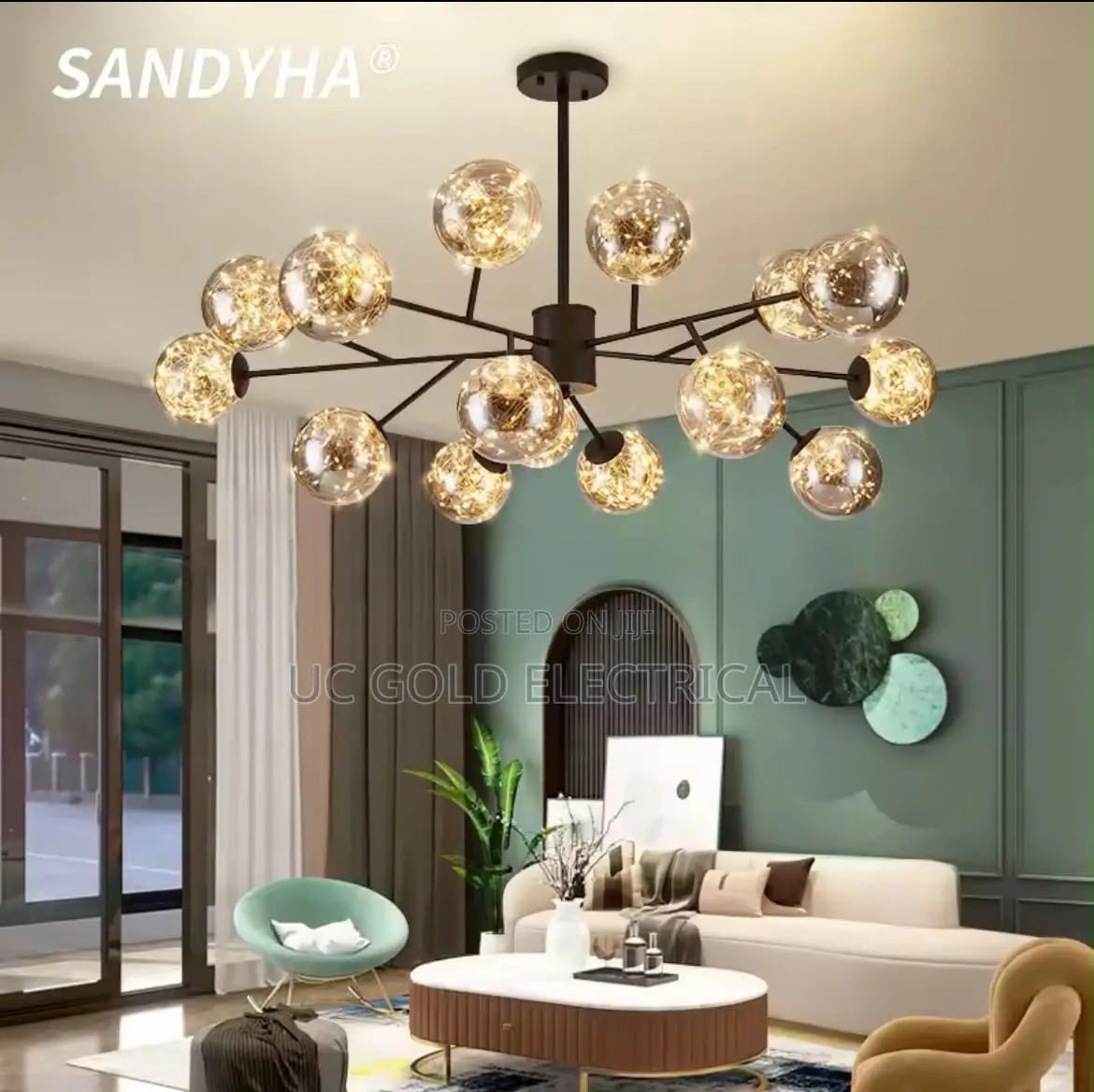 Nordic Branch Glass Ball Led Chandeliers Dimmableforliving Roombedroom