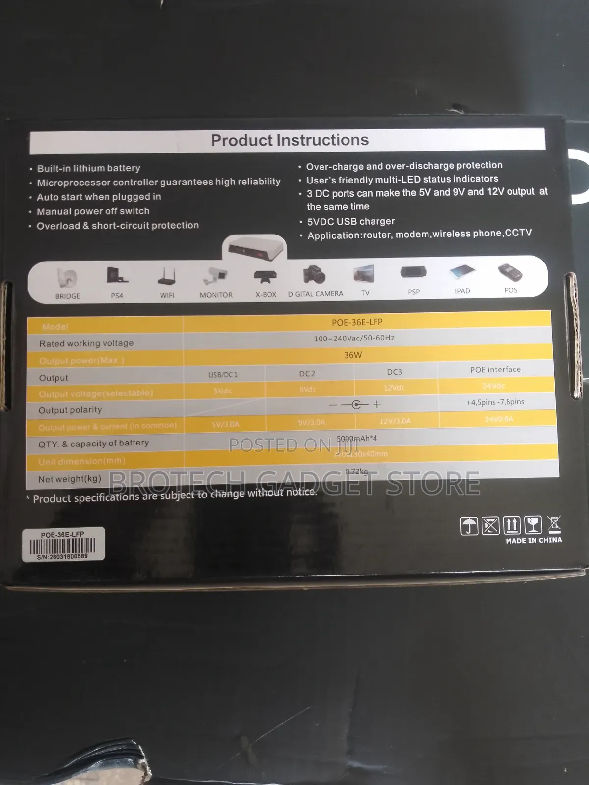 Ske 20000mah Mini Dc Router Power Bank Works for MTN Fibrex