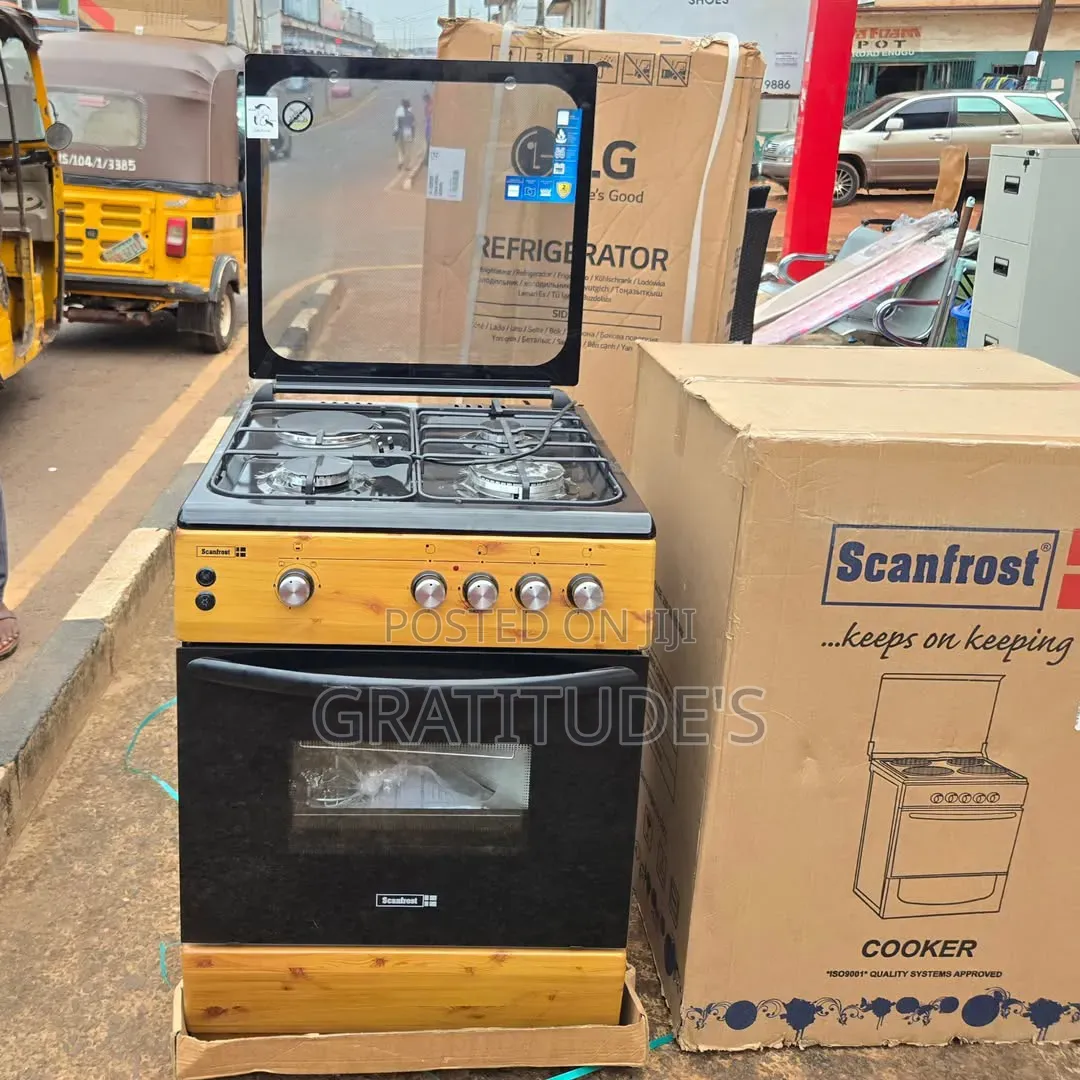 Scanfrost Standing Gas Cooker Size: 60*60 3 Burner 1 Electric