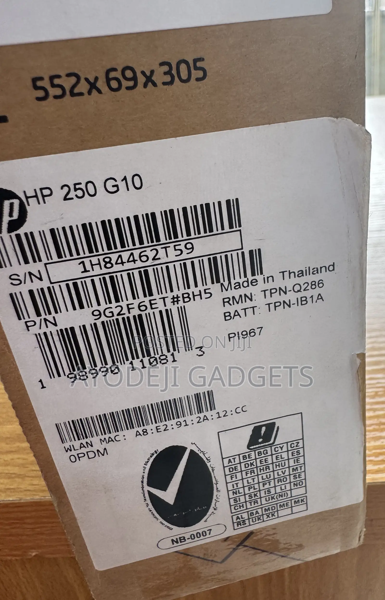 New Laptop HP 250 G10 4GB Intel Core i3 HDD+SSD 256GB