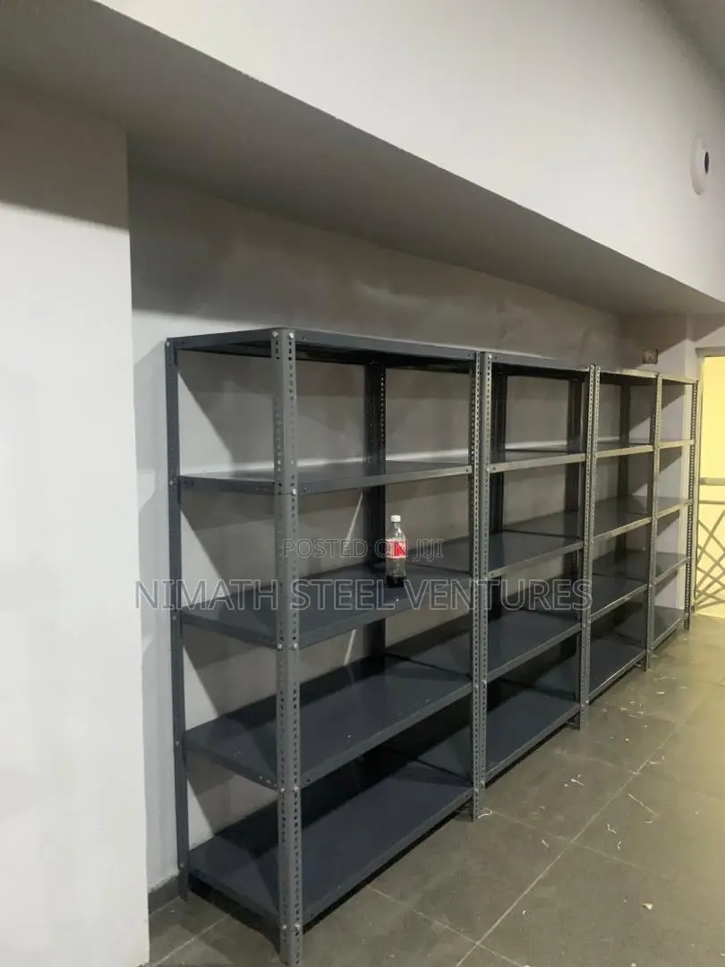 Metal Shelving With Slotted Angle Iron