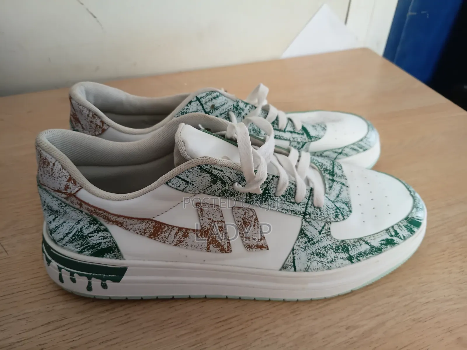 Shein Men's Random Print Low-Top Casual Sneakers- Size 46