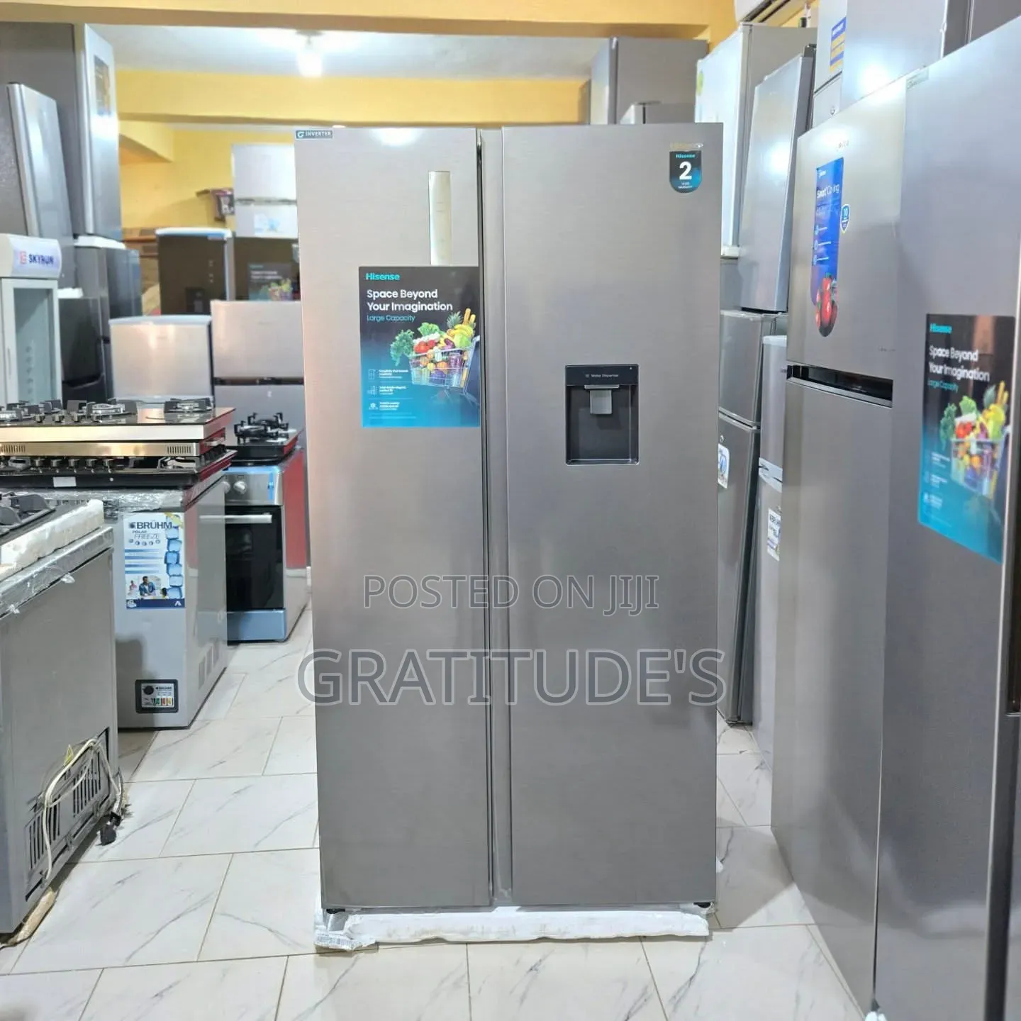 Hisense Inverter Side-by-Side Refrigerator Ref 5p558nmsn-Rd 529l