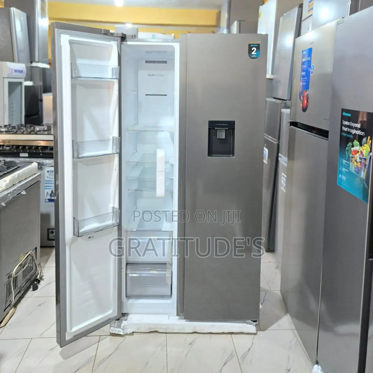 Hisense Inverter Side-by-Side Refrigerator Ref 5p558nmsn-Rd 529l