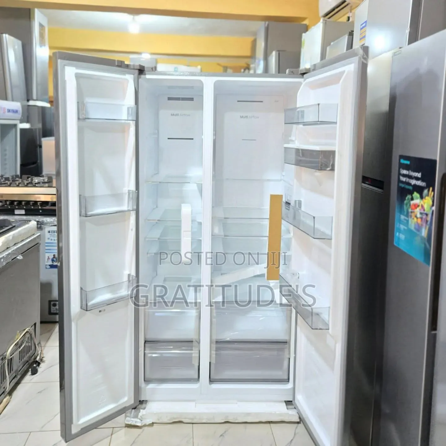 Hisense Inverter Side-by-Side Refrigerator Ref 5p558nmsn-Rd 529l
