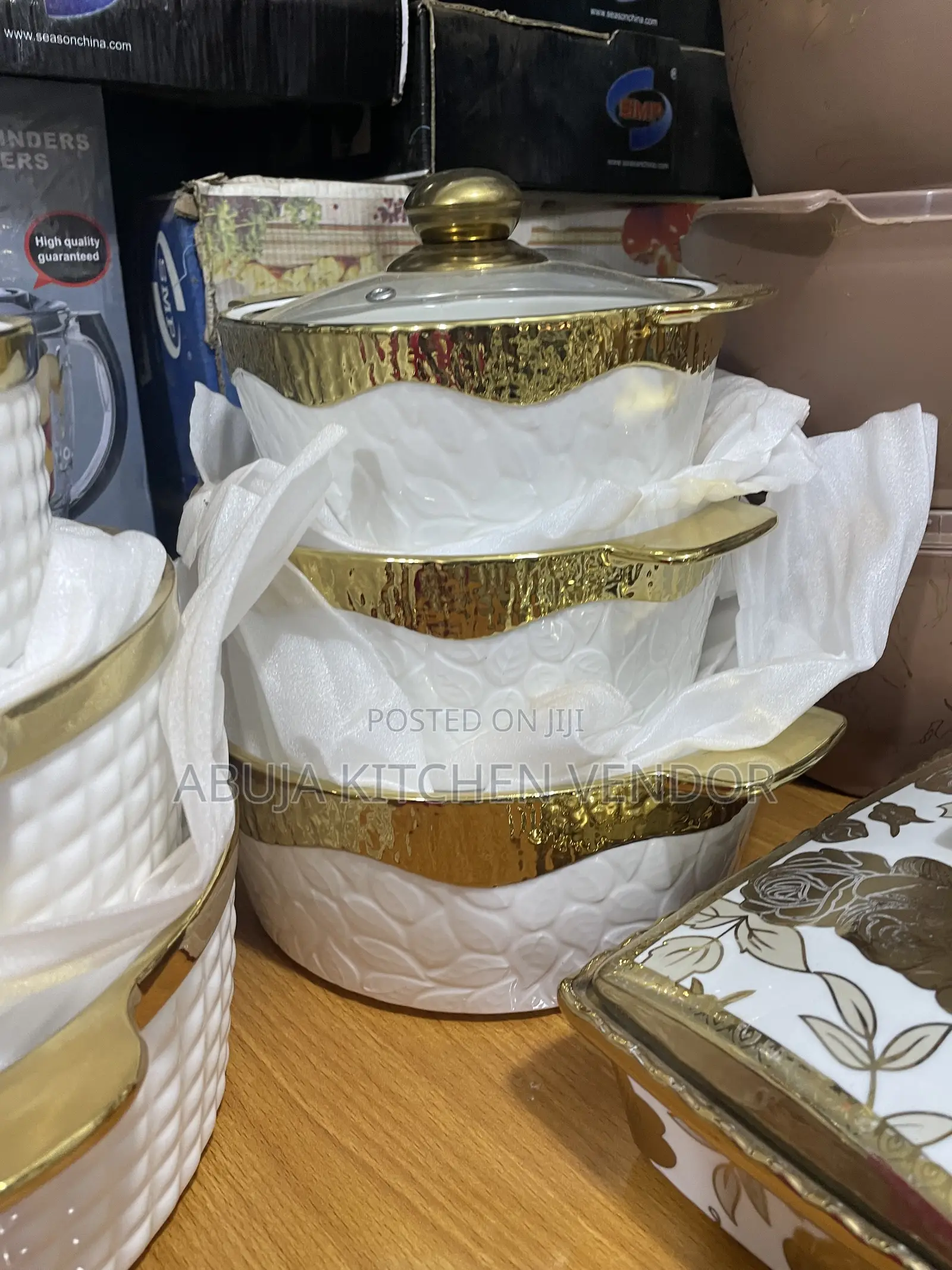 Ceramic Golden Serving Plate