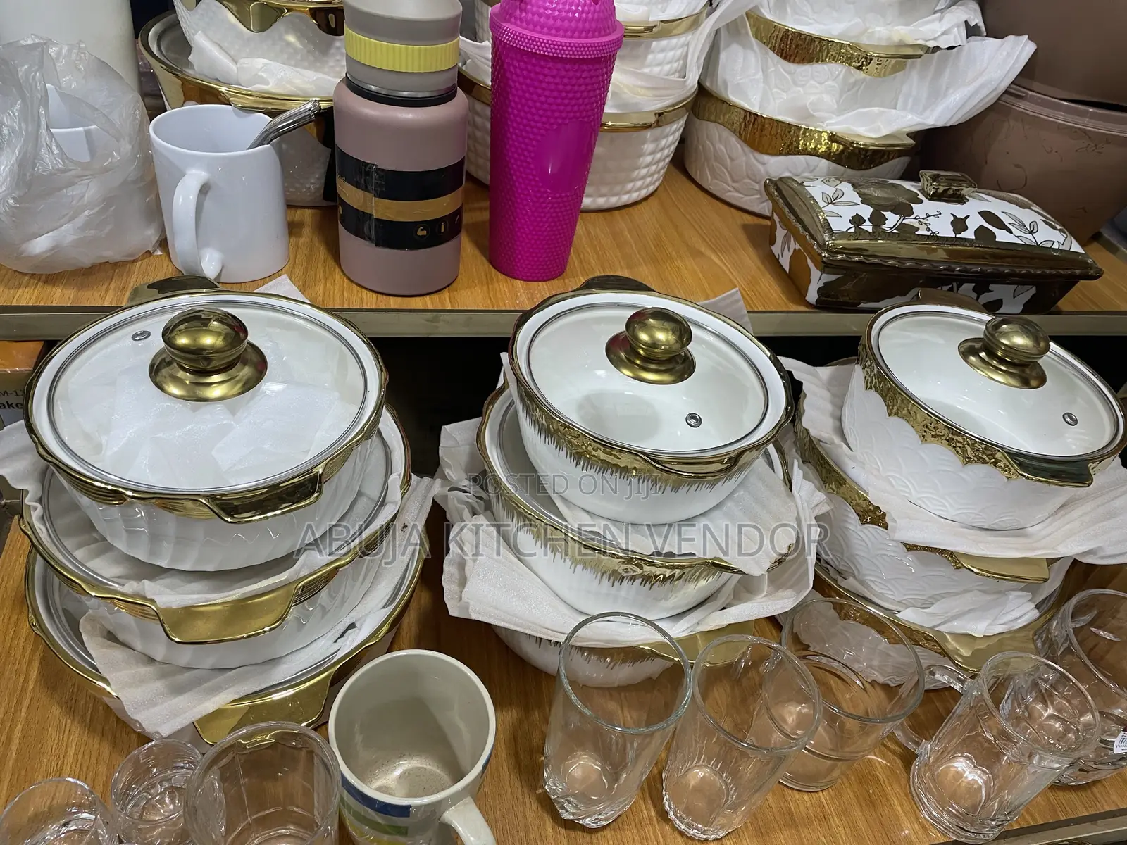 Ceramic Golden Serving Plate