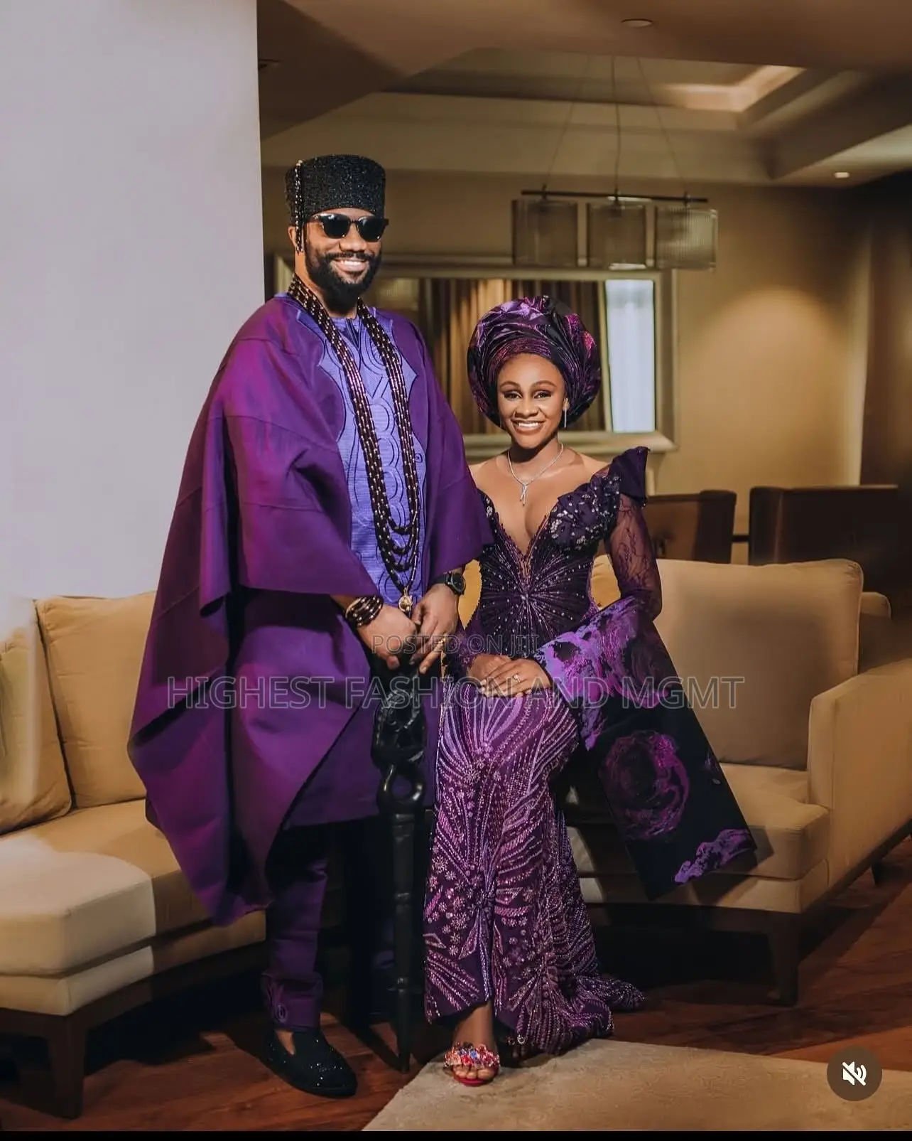 Deep Purple Sequin-Embellished Gown Men’S Deep Purple Agbada