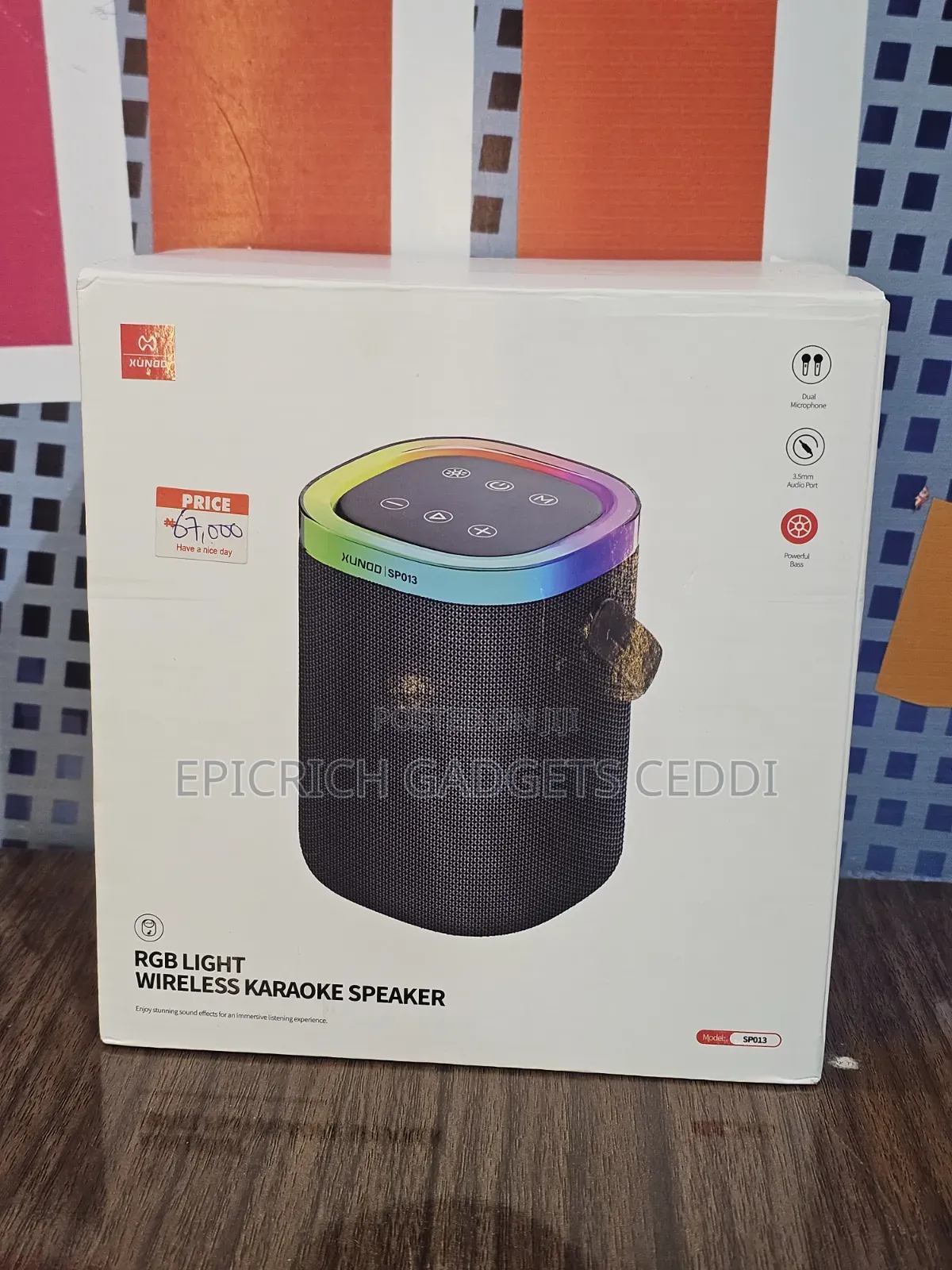 RGB Light Wireless Karaoke Bluetooth Speaker With 2 Mics
